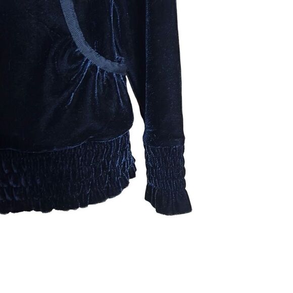 Coldwater Creek Smocked Velvet Hoodie - Picture 3 of 7